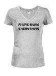 Anime Ruins Everything T-shirt col en V pour juniors