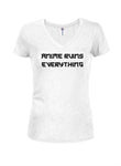 Anime Ruins Everything T-shirt col en V pour juniors