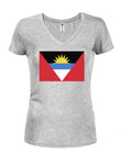 Antigua and Barbuda Flag Juniors V Neck T-Shirt