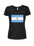 T-shirt col en V junior drapeau argentin