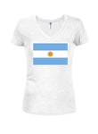 T-shirt col en V junior drapeau argentin