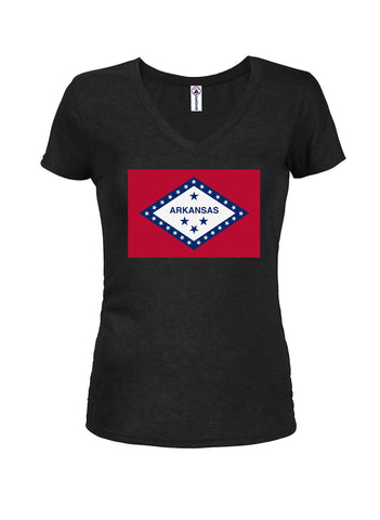 Arkansas State Flag Juniors V Neck T-Shirt