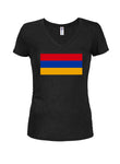 T-shirt à col en V pour juniors avec drapeau arménien