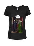 Arnolfini Portrait Single Wide Juniors V Neck T-Shirt