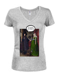 Arnolfini Portrait Single Wide Juniors V Neck T-Shirt