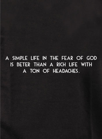 Camiseta Una vida sencilla en el temor de Dios