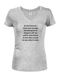 At my funeral take the bouquet and throw it into the crowd Juniors V Neck T-Shirt