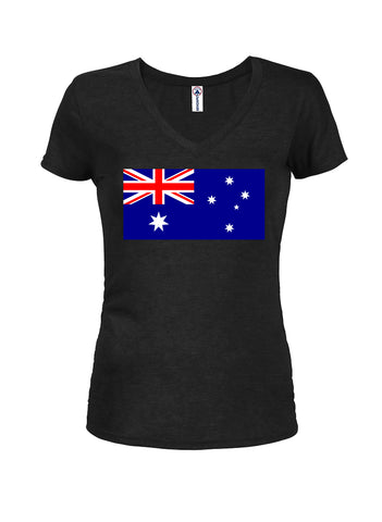 Camiseta con cuello en V para jóvenes con bandera australiana