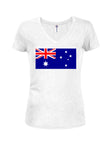 T-shirt à col en V pour juniors avec drapeau australien