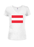 T-shirt à col en V pour juniors avec drapeau autrichien