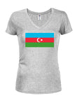 Camiseta con cuello en V para jóvenes con bandera de Azerbaiyán