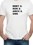 Camiseta BBBY, NOK, AMCX y GME