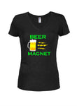 BEER MAGNET Juniors V Neck T-Shirt