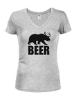 BEER Juniors V Neck T-Shirt