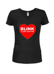 BLINK si me quieres Camiseta con cuello en V para jóvenes