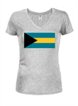 Bahamian Flag Juniors V Neck T-Shirt