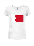 Camiseta con cuello en V para jóvenes con bandera de Bahrein