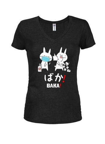 BAKA! Juniors V Neck T-Shirt