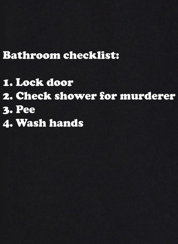 T-shirt Liste de contrôle pour la salle de bain
