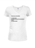 Bathroom Checklist Juniors V Neck T-Shirt - Five Dollar Tee Shirts