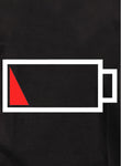 Camiseta con símbolo de duración de la batería