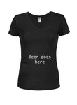 La bière va ici T-shirt à col en V pour juniors