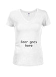 La bière va ici T-shirt à col en V pour juniors