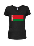 Belarusian Flag Juniors V Neck T-Shirt