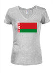 Belarusian Flag Juniors V Neck T-Shirt