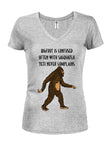 Bigfoot is confused Juniors V Neck T-Shirt