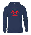 Camiseta con símbolo de riesgo biológico