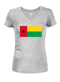 Camiseta con cuello en V para jóvenes con bandera de Bissau-Guinea