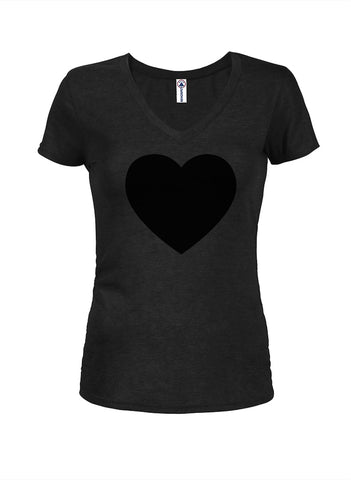 Black Heart Juniors V Neck T-Shirt