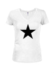 Black Star Juniors V Neck T-Shirt