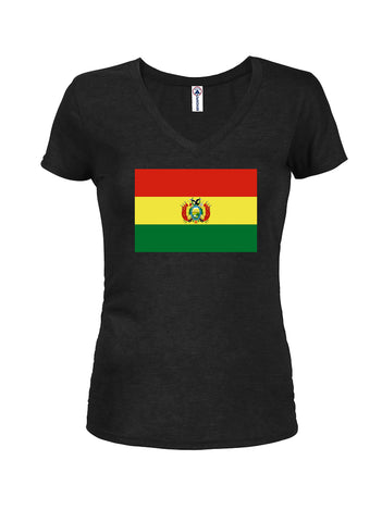 Bolivian Flag Juniors V Neck T-Shirt
