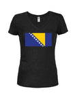 Camiseta con cuello en V para jóvenes con bandera de Bosnia y Herzegovina