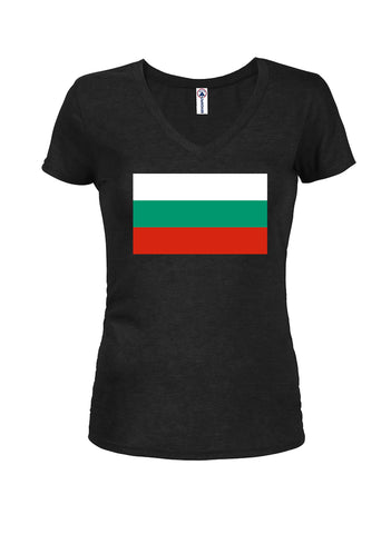 Bulgarian Flag Juniors V Neck T-Shirt