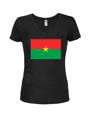 Burkina Faso Flag Juniors V Neck T-Shirt
