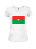 Camiseta con cuello en V para jóvenes con bandera de Burkina Faso
