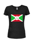 T-shirt à col en V pour juniors avec drapeau burundais