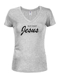 But First Jesus Juniors V Neck T-Shirt