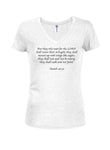 But they who wait for the LORD shall renew their strength Juniors V Neck T-Shirt