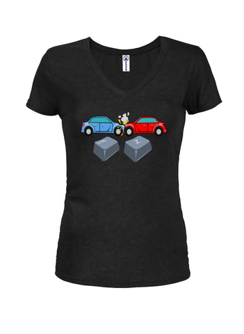 CTRL Z Car Crash Juniors Camiseta con cuello en V