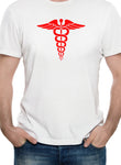 Camiseta con símbolo del caduceo