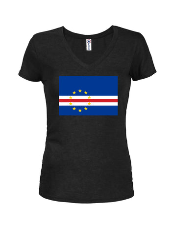 Cape Verdean Flag Juniors V Neck T-Shirt