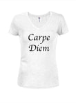 Carpe Diem T-Shirt Col V Juniors