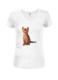 Cat Pose T-shirt col en V pour juniors