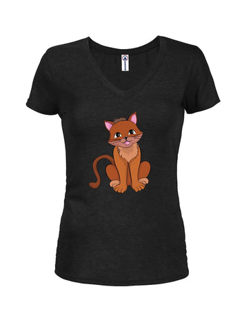 Cat Juniors V Neck T-Shirt
