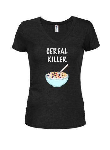 Cereal Killer Juniors V Neck T-Shirt