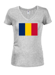 Chadian Flag Juniors V Neck T-Shirt